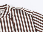 Women's Clothing Autumn Stylish Graceful Simple All Match Office Striped Shirt