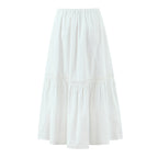 Women's White Lace A-Line Top And Skirt Two-Piece Set