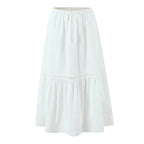 Women's White Lace A-Line Top And Skirt Two-Piece Set