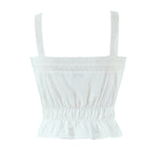 Women's White Lace A-Line Top And Skirt Two-Piece Set