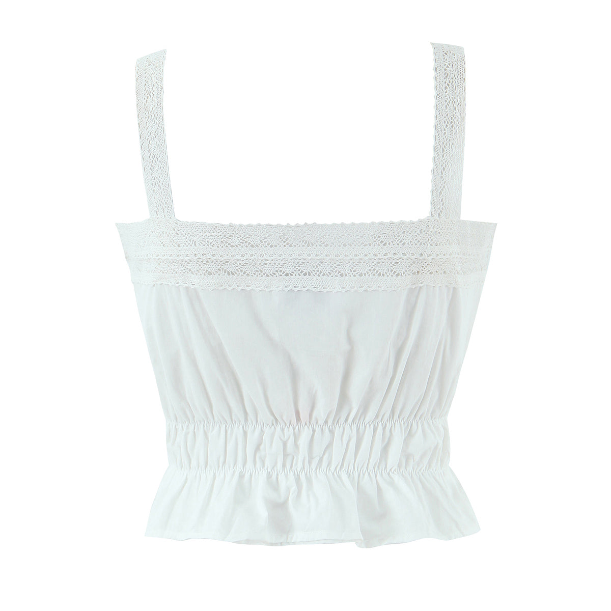 Women's White Lace A-Line Top And Skirt Two-Piece Set
