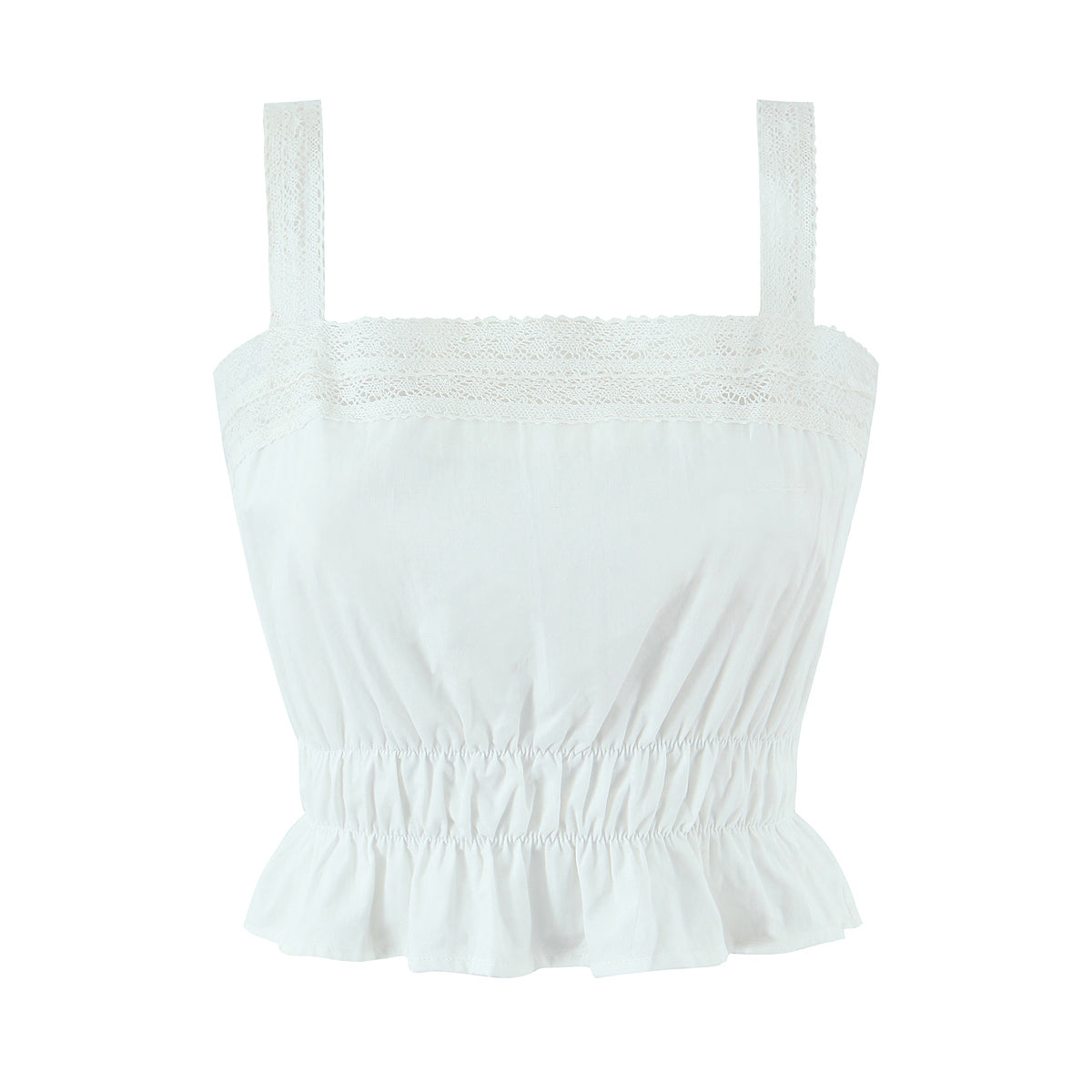 Women's White Lace A-Line Top And Skirt Two-Piece Set