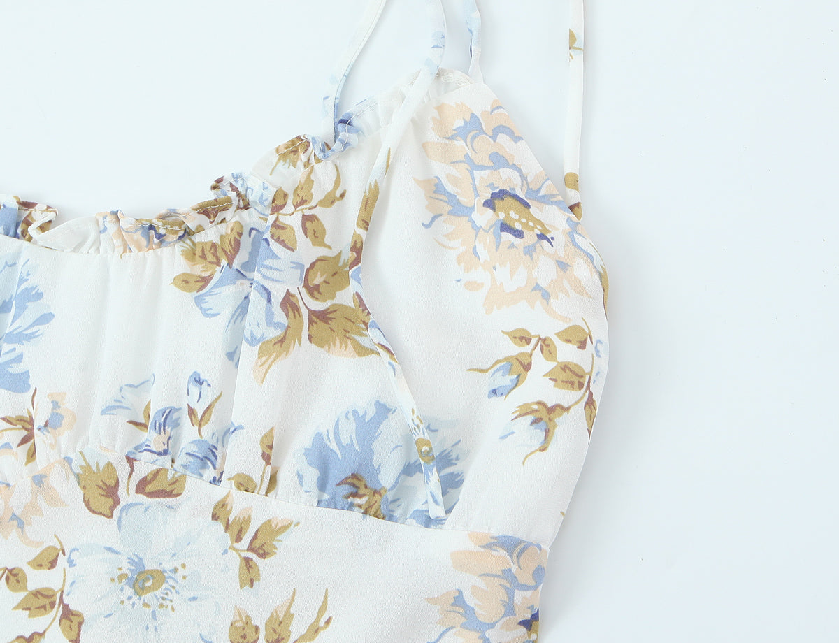 Women's Floral Ruffle Vacation Dress