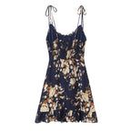 Women's Spaghetti-Strap Floral Smocked Ruffle A-Line Mini Dress