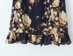 Women's Spaghetti-Strap Floral Smocked Ruffle A-Line Mini Dress