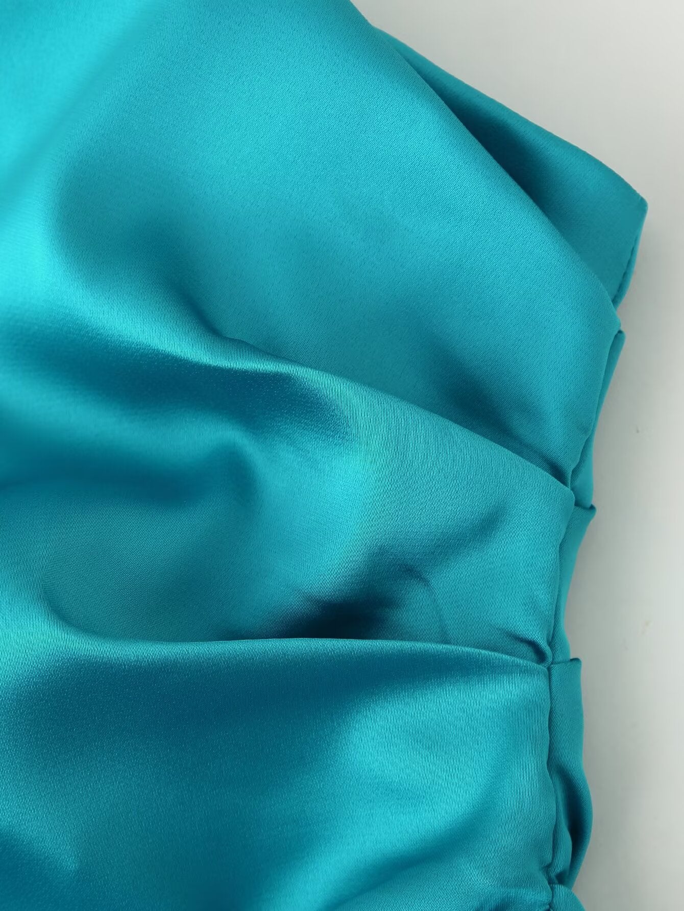 Satin One-Shoulder Ruffle Maxi Dress