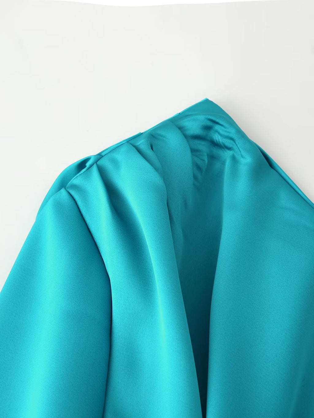 Satin One-Shoulder Ruffle Maxi Dress