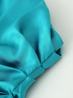 Satin One-Shoulder Ruffle Maxi Dress
