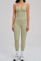 Brushed Sports Tight Back Running Sports Casual Suit Outdoor Riding Yoga Two