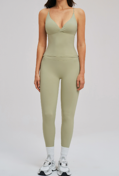Brushed Sports Tight Back Running Sports Casual Suit Outdoor Riding Yoga Two