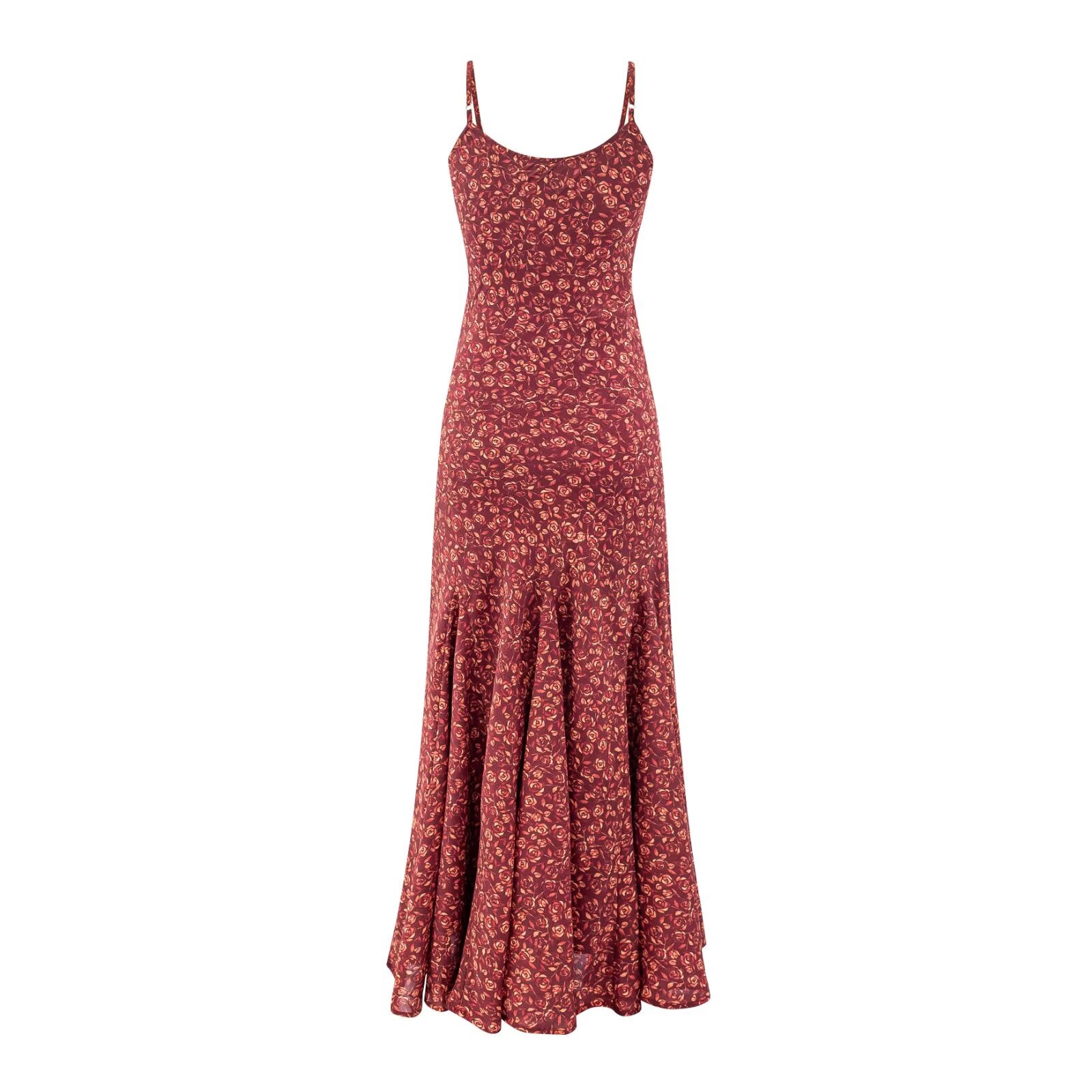 Red Floral Asymmetric Cami Maxi Dress