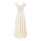 Women's Square-Neck Ruffle Puff-Sleeve Midi Dress