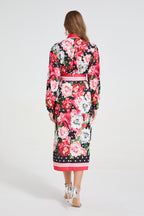 Women's Polka-Dot Shirt & Midi Skirt Set