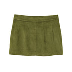 Women's Spring Emerald Corduroy Short Jacket and Skirt Two-Piece Set
