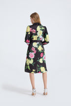 Printed Long-Sleeve Shirt Dress