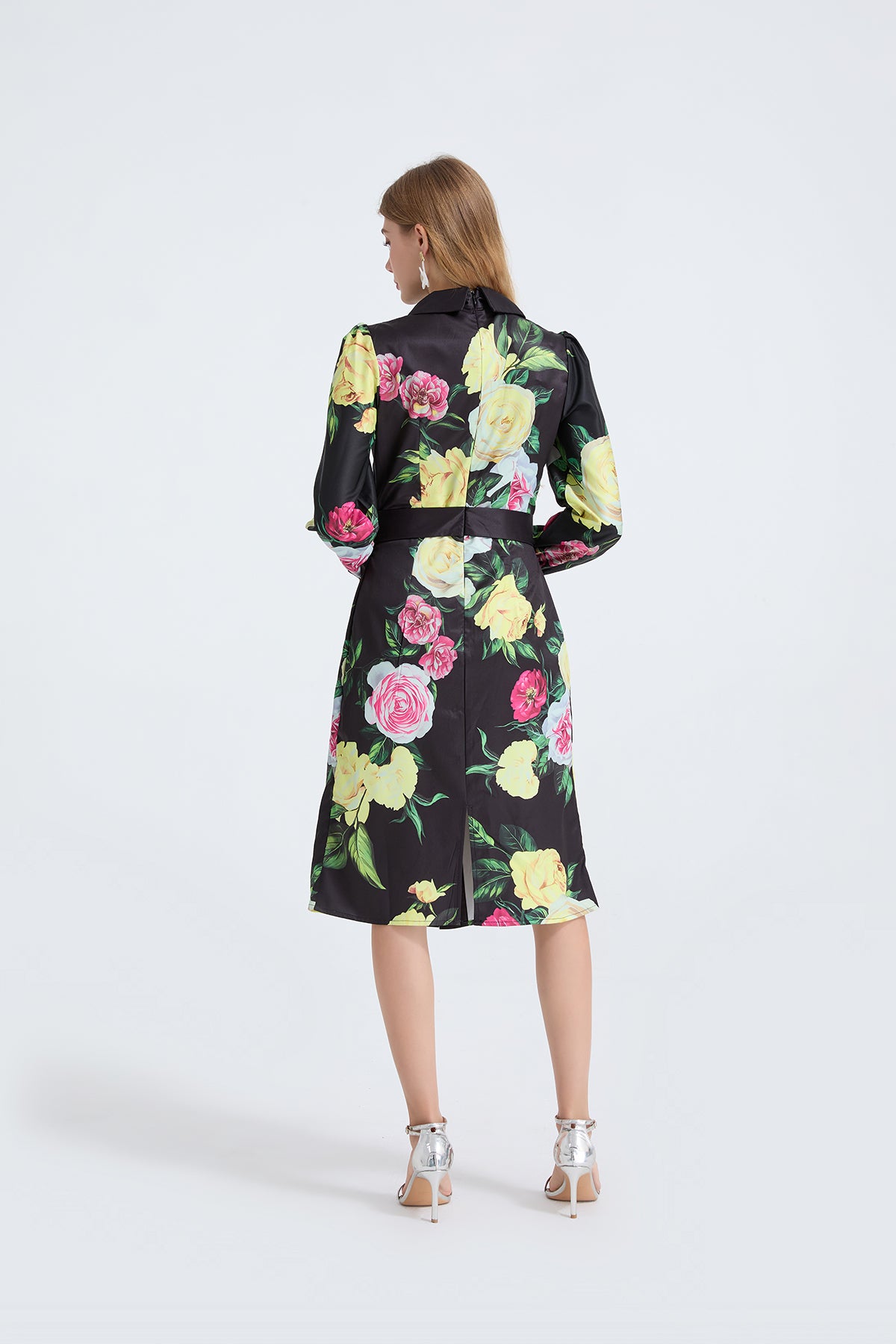 Printed Long-Sleeve Shirt Dress