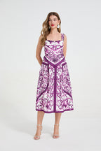 Women's Printed V-Neck Sleeveless Dress