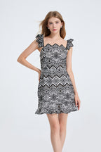 Women's Printed V Neck Sleeveless Dress