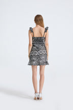 Women's Printed V Neck Sleeveless Dress