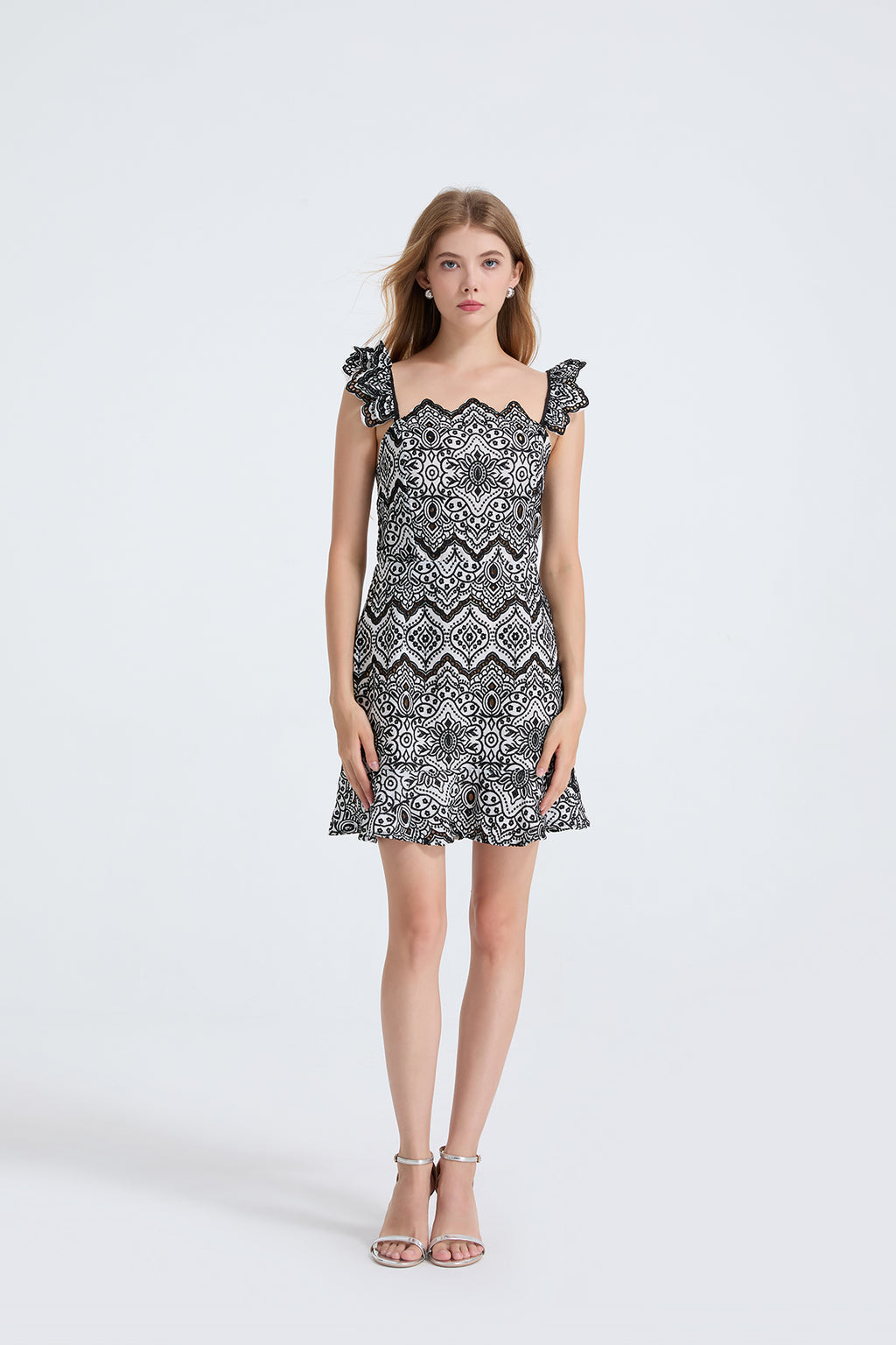 Women's Printed V Neck Sleeveless Dress