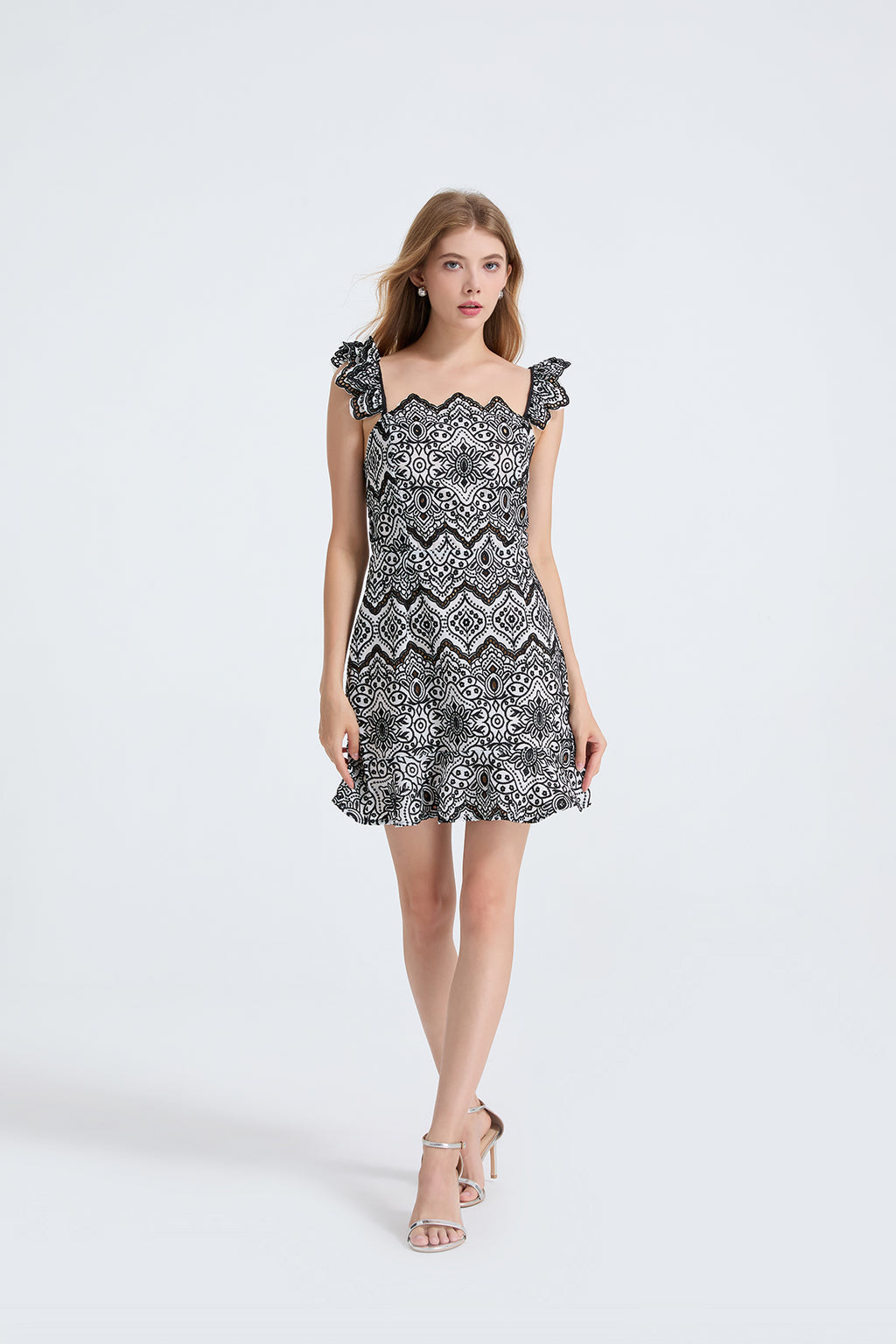 Women's Printed V Neck Sleeveless Dress
