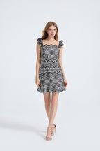 Women's Printed V Neck Sleeveless Dress