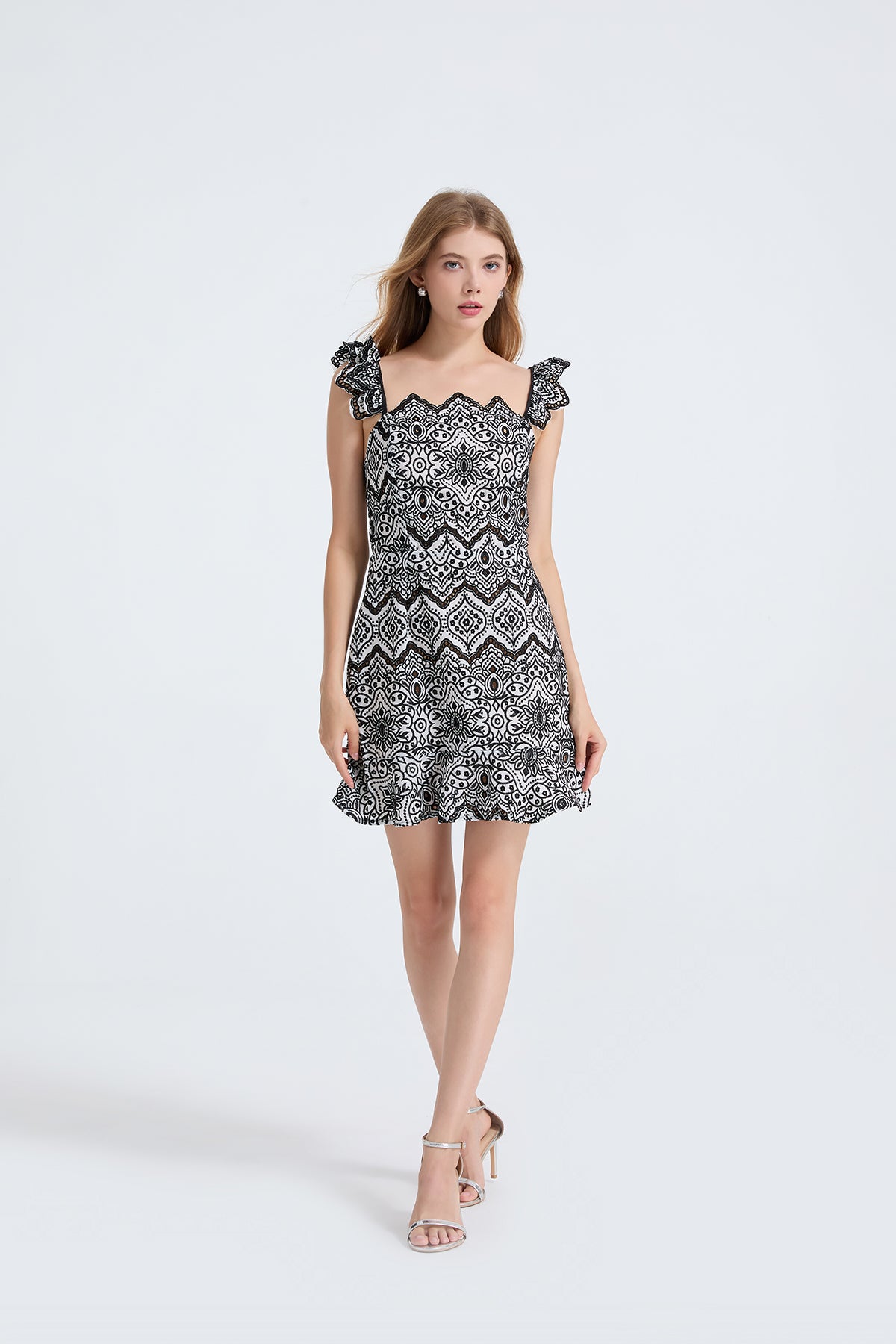Women's Printed V Neck Sleeveless Dress