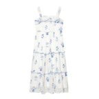 Women's Floral Embroidered Ruffled Cami Midi Dress
