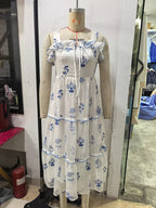 Women's Floral Embroidered Ruffled Cami Midi Dress