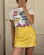 Women Clothing Spring Sequ Design A line High Waist Mini Skirt