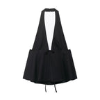 Women's Bow Decoration Hanging Collar Backless Top