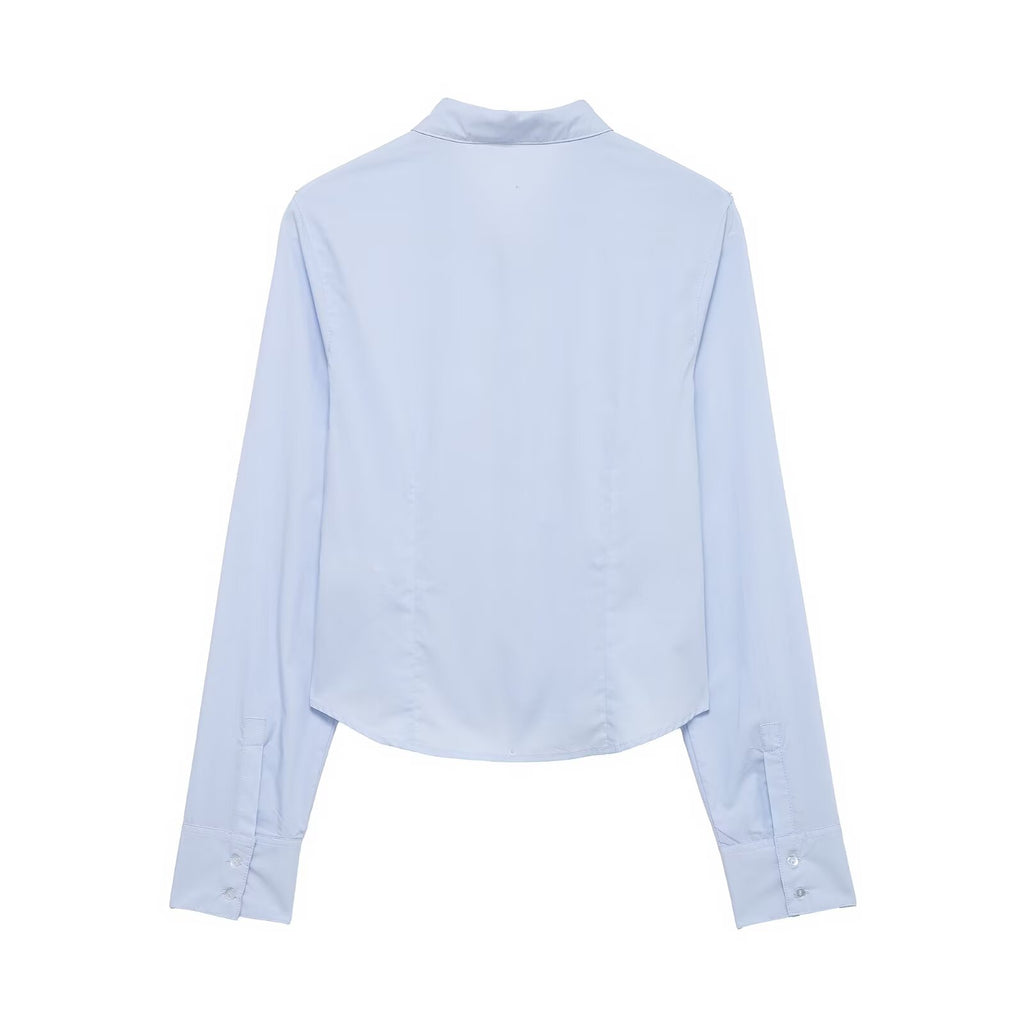 Women's Elastic Pleated Poplin Shirt