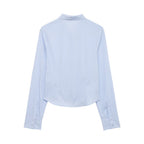 Women's Elastic Pleated Poplin Shirt