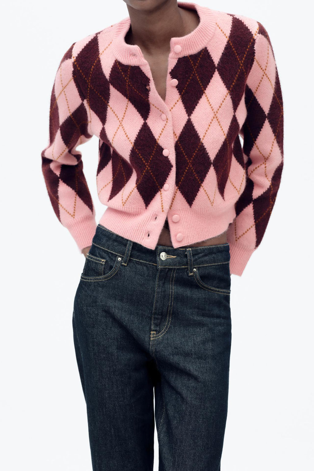 Women's Single Breasted Diamond Long-Sleeve Coat