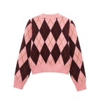 Women's Single Breasted Diamond Long-Sleeve Coat