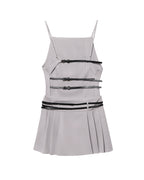 Women's Backless Pleated Dress