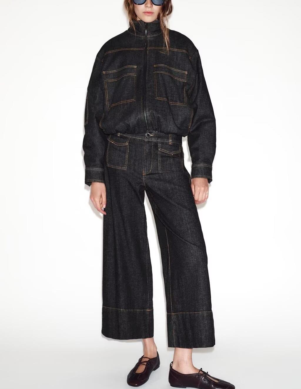 Stand Collar Quilted Jacket Coat Trousers