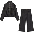 Stand Collar Quilted Jacket Coat Trousers
