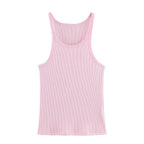 Women's Solid Color Rib Vest
