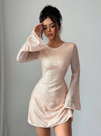 Long Sleeve Sequin Slim Small Dress Short Dress