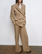Women Clothing Slim Blazer Edge Lines Trousers