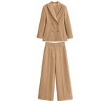 Women Clothing Slim Blazer Edge Lines Trousers