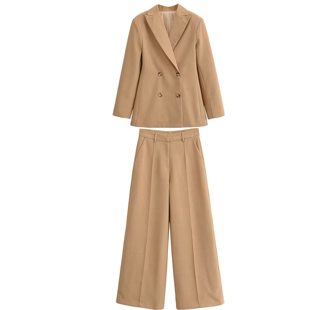 Women Clothing Slim Blazer Edge Lines Trousers