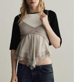 's Girls Bandage Georgette Lace Top With Narrow Straps