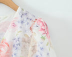 French Hydrangea Deep-V Tulle Dress