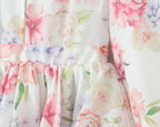 French Hydrangea Deep-V Tulle Dress