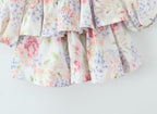French Hydrangea Deep-V Tulle Dress