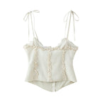 Women's Top With Laminated Decoration Corset Top