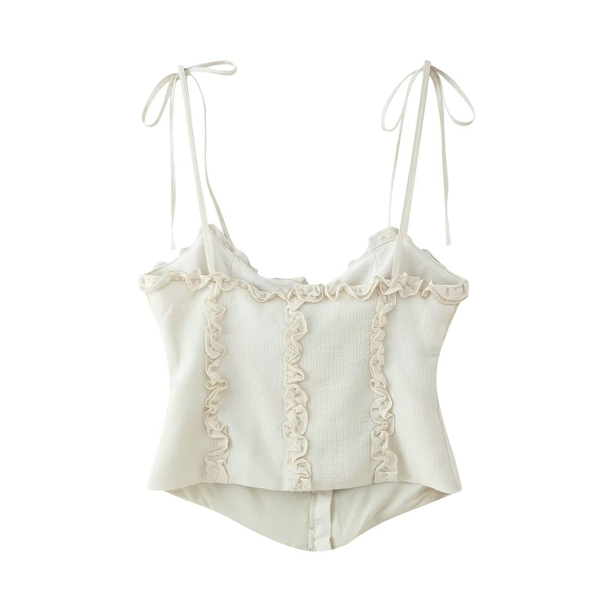 Women's Top With Laminated Decoration Corset Top