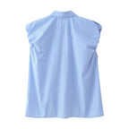Women's Striped Puff-Sleeve Top